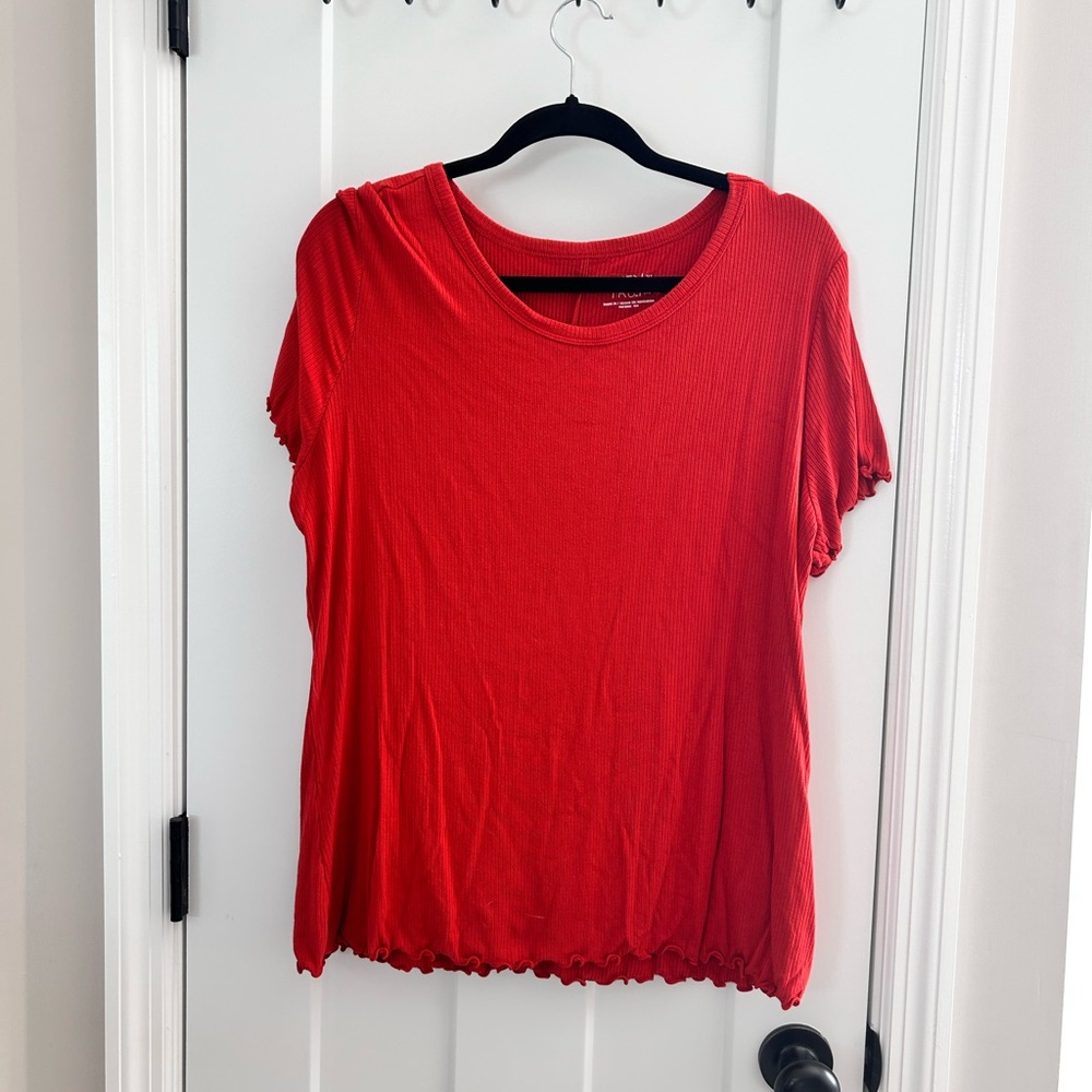 Time and Tru Rust Short Sleeve Top
